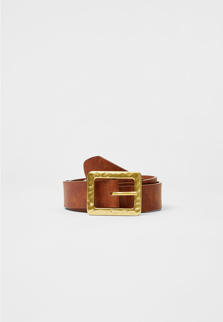 

Stradivarius Gürtel mit quadratischer, gehämmerter Schnalle Helles Camel 80