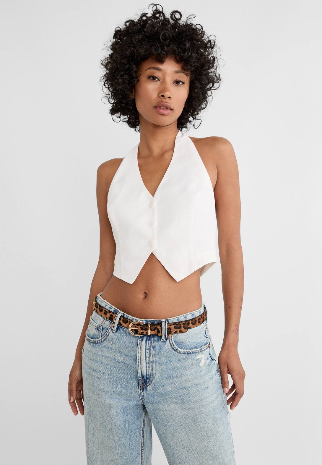 Leopard print belt