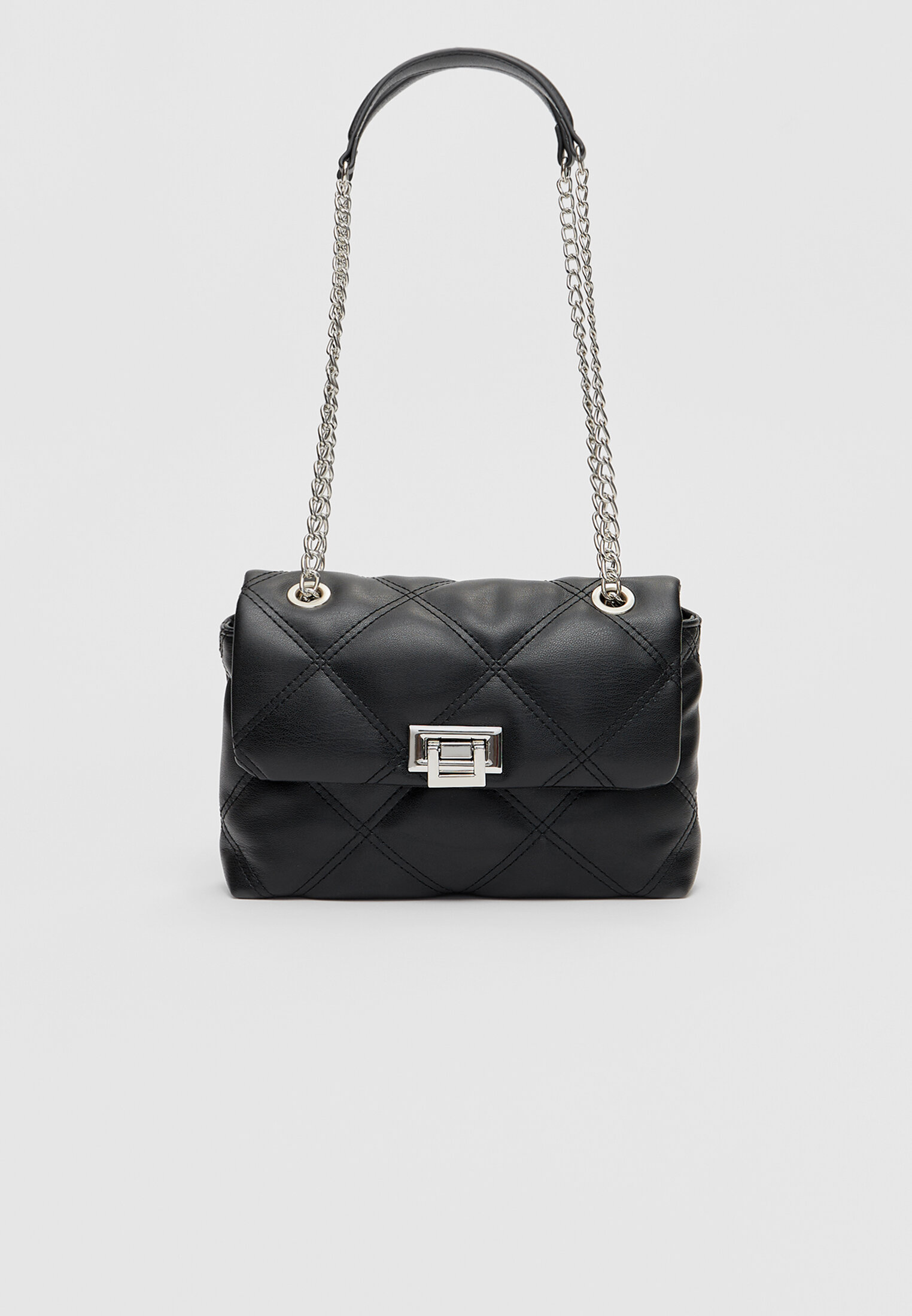 Black quilted shop shoulder bag