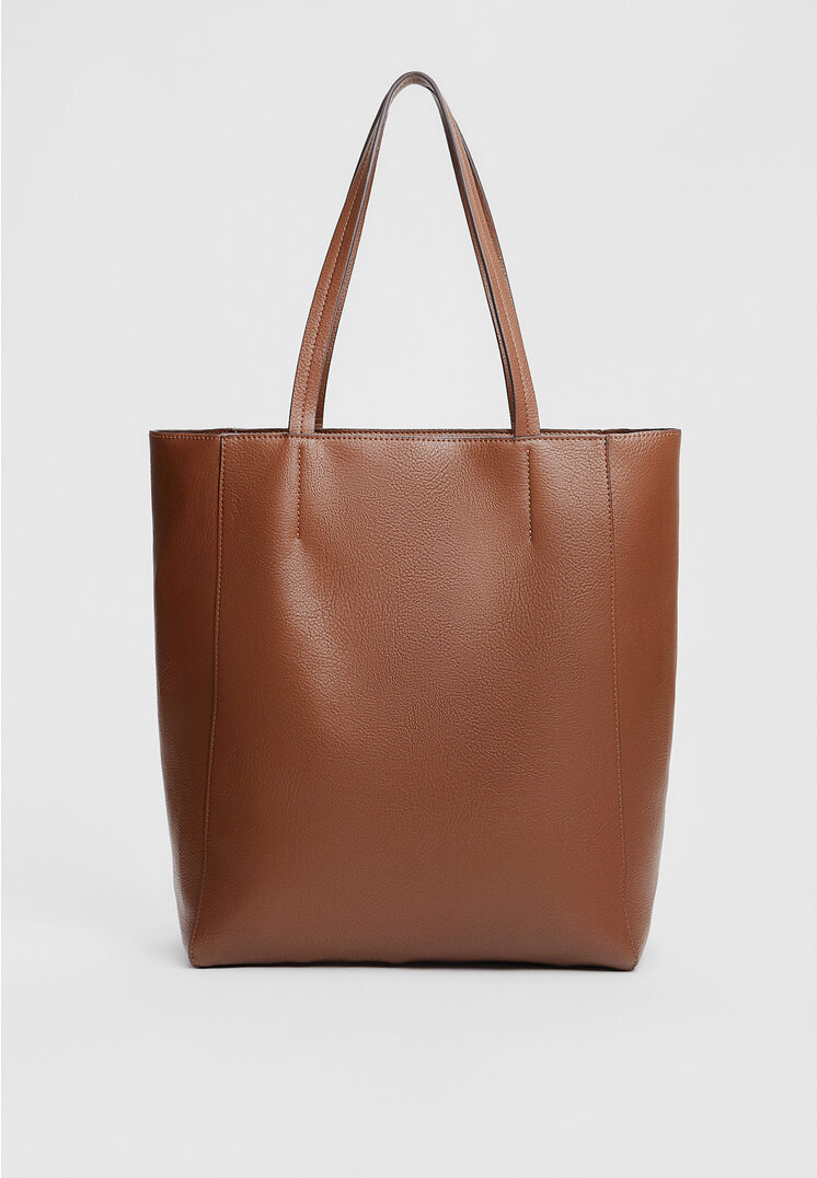 Stradivarius Basic-Shopper Helles Camel OS