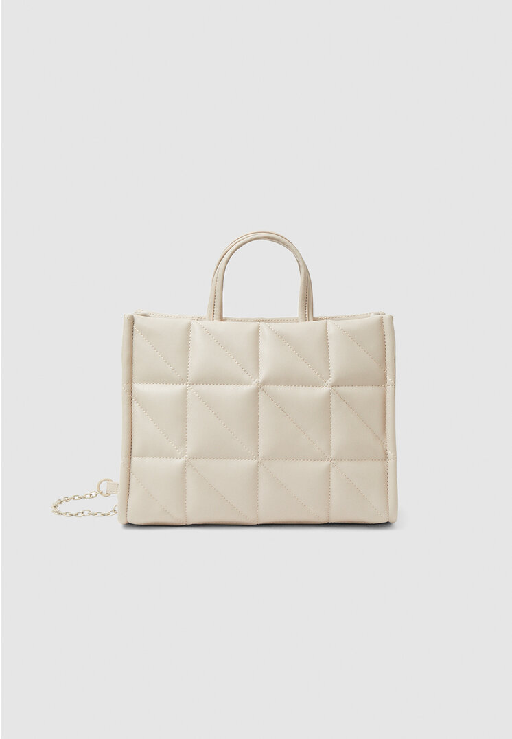 

Stradivarius Mittelgroße gesteppte Shoppertasche Ecru OS