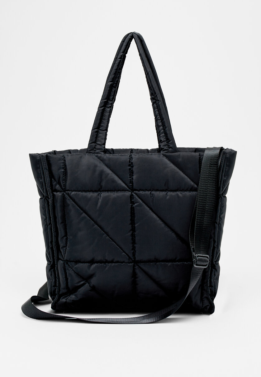 Quilted fabric tote bag