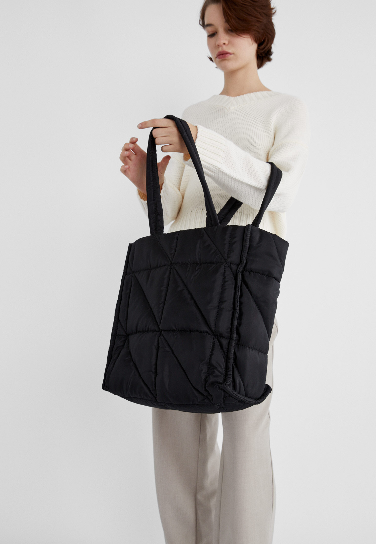 Fabric quilted hotsell tote bags