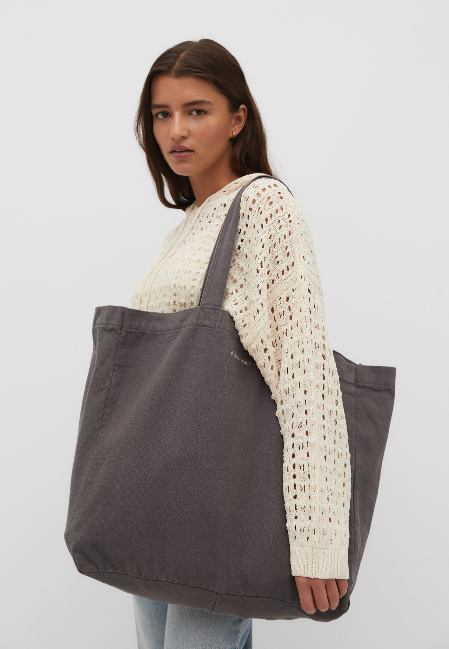 Faded effect tote bag