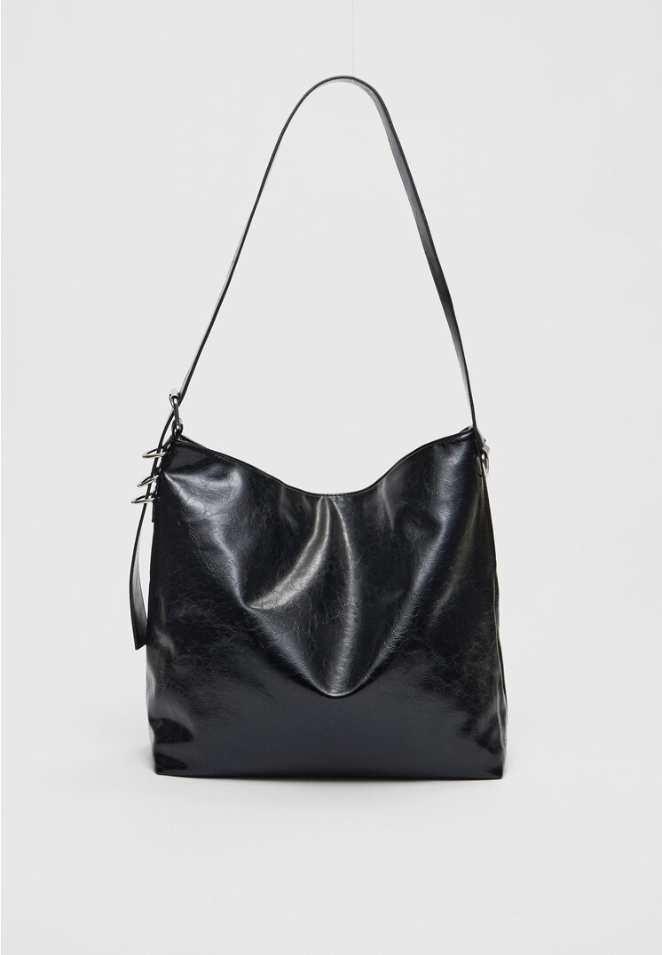 

Stradivarius Buckethut aus Kunstleder Schwarz OS