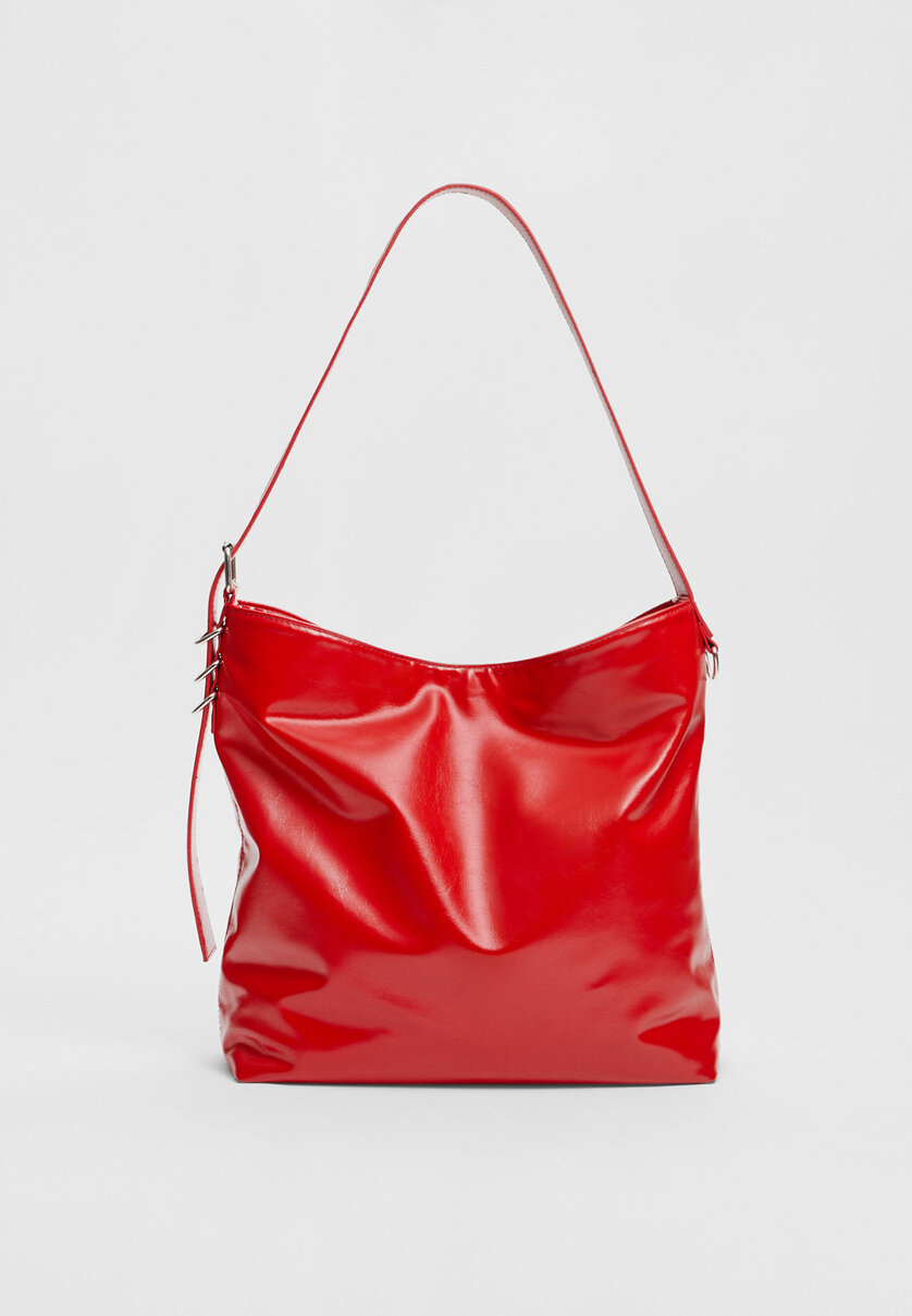 Faux leather bucket bag