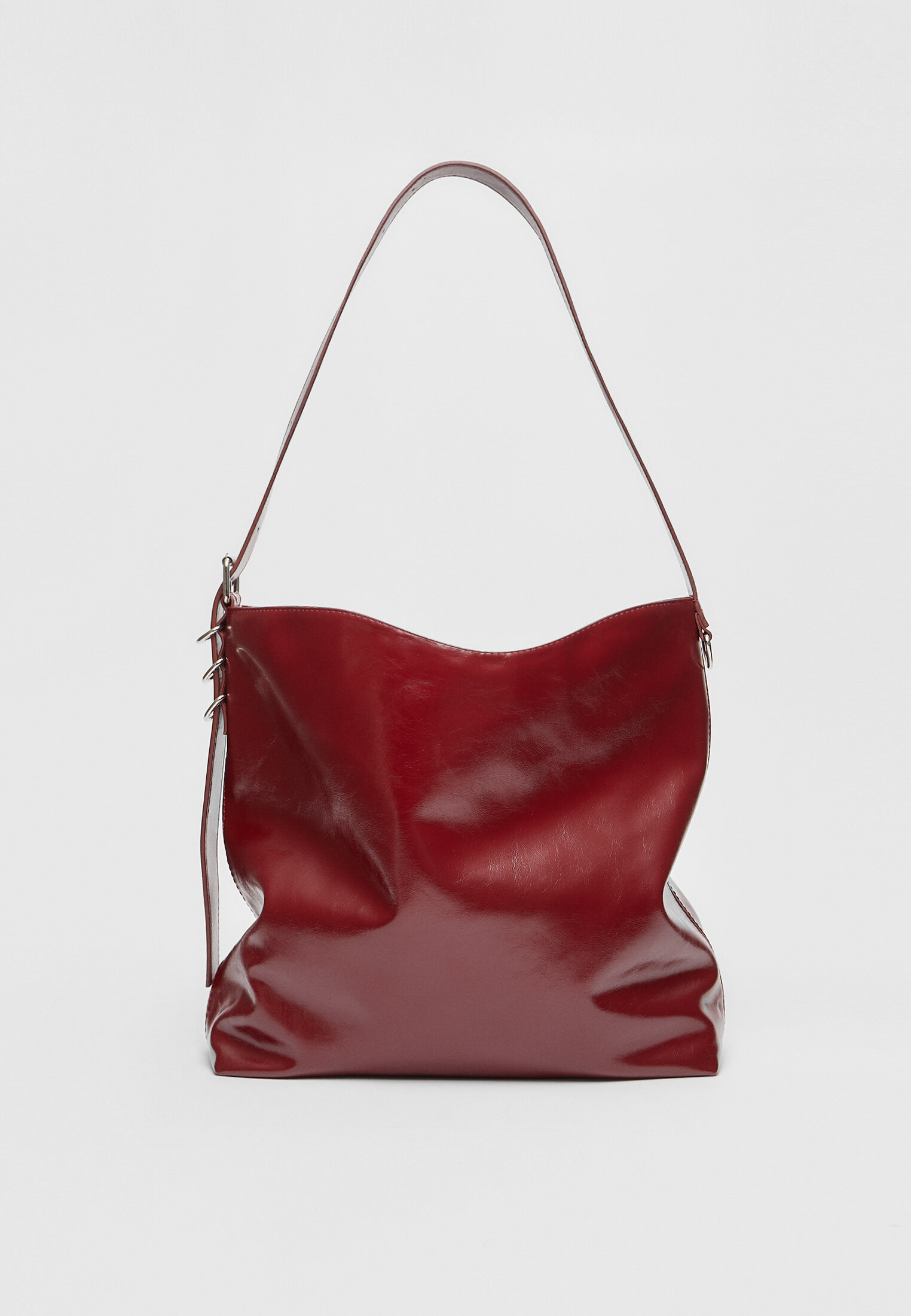 Faux leather bucket bag