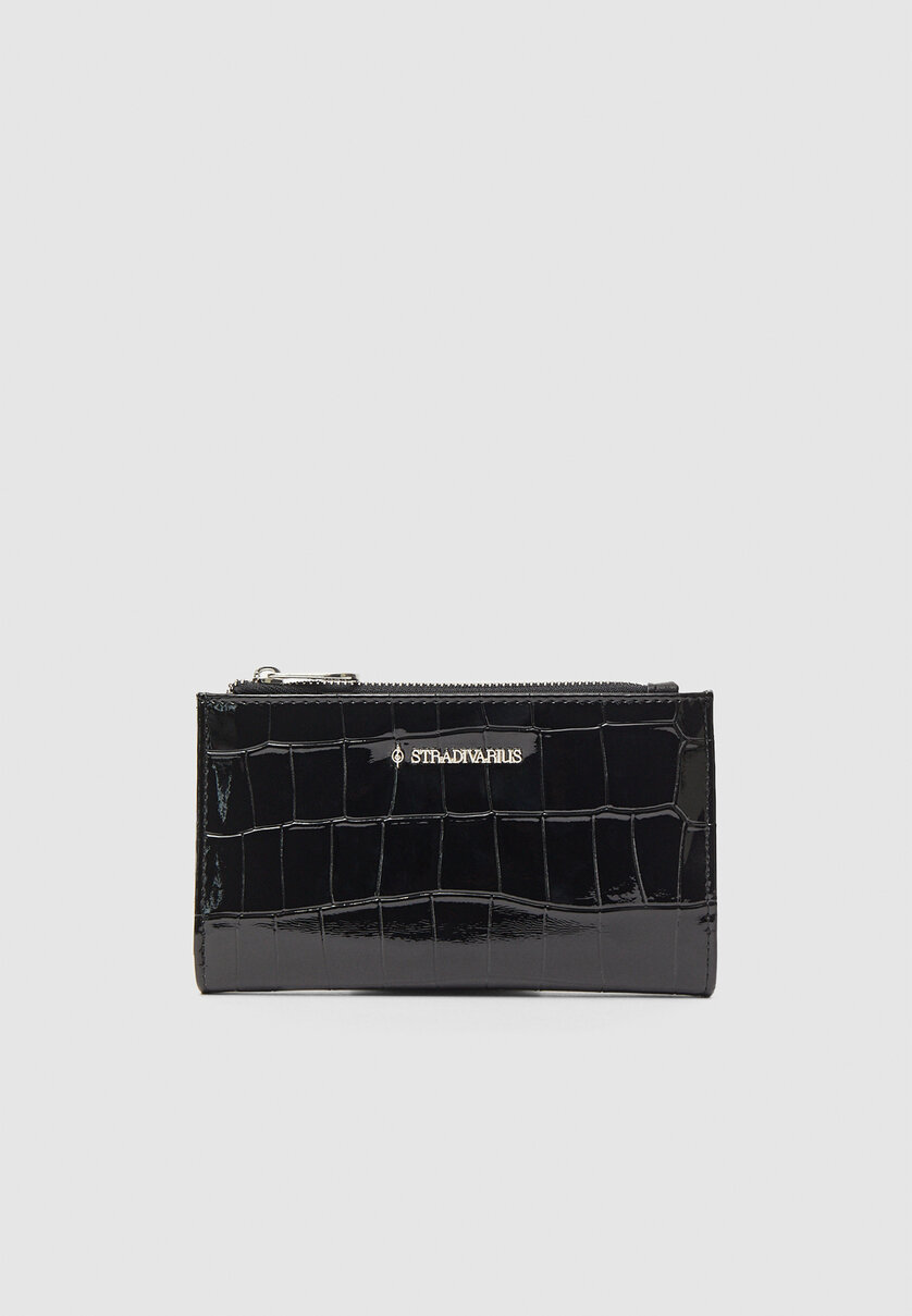 Basic mock croc wallet