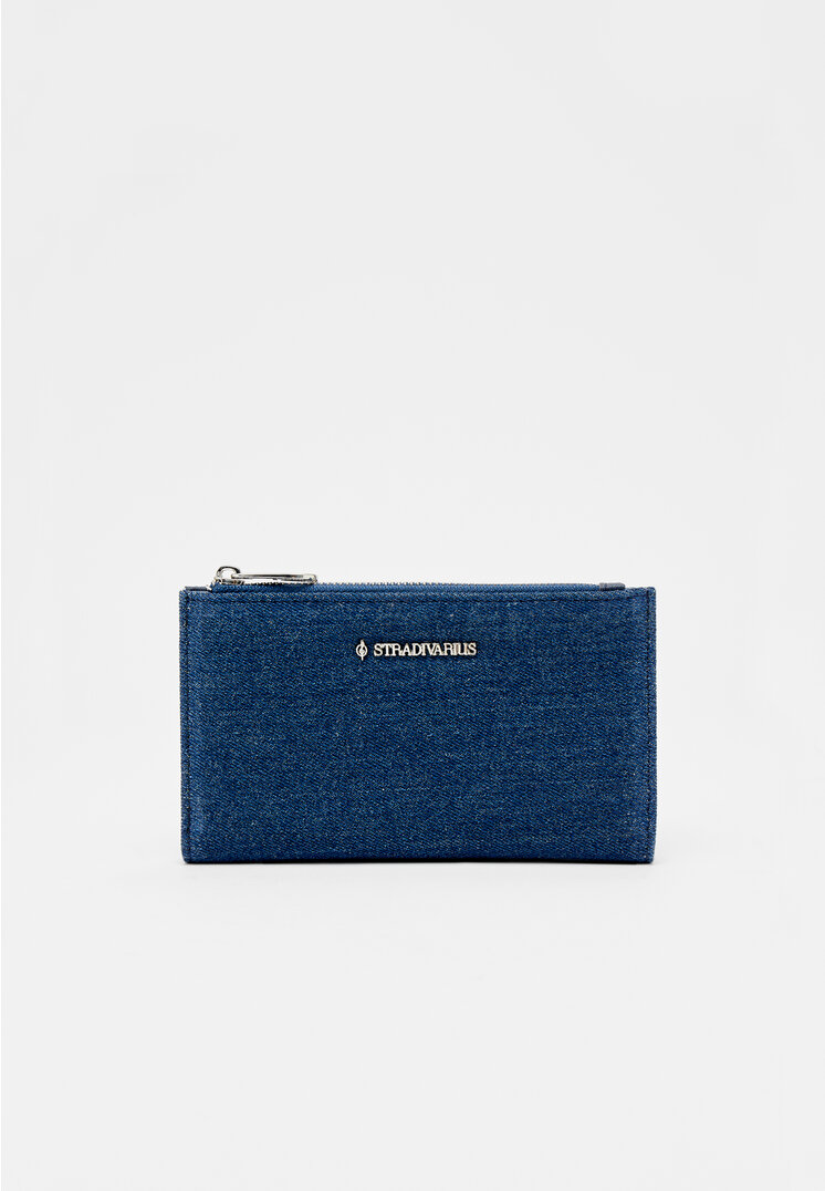 

Stradivarius Basic-Geldbeutel mit Reißverschluss Jeansblau OS
