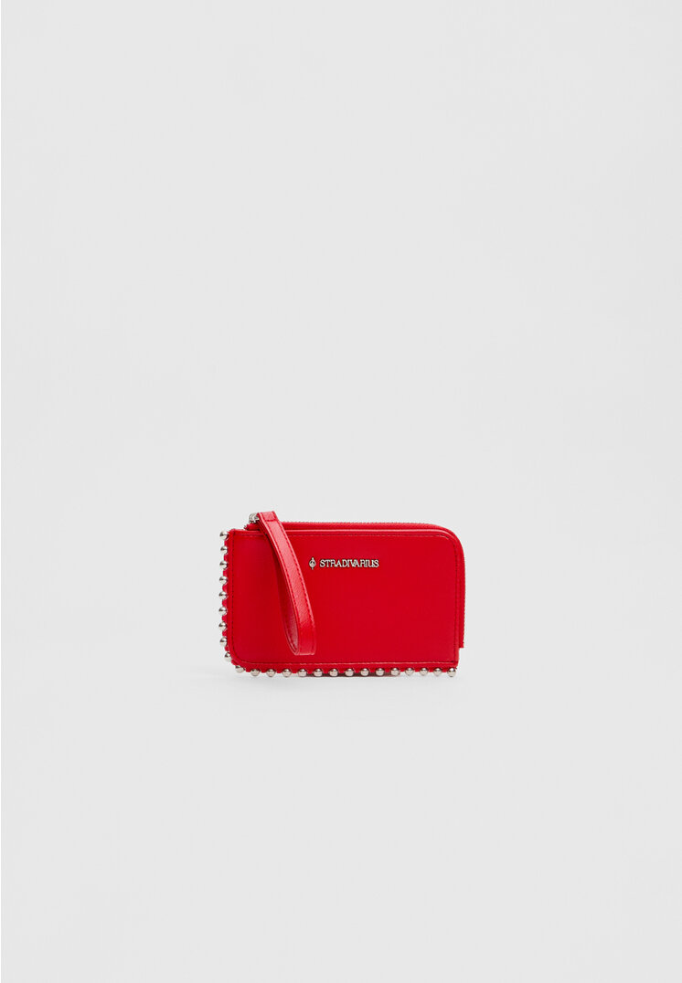 

Stradivarius Kartentasche mit Perlenbesatz Rot OS