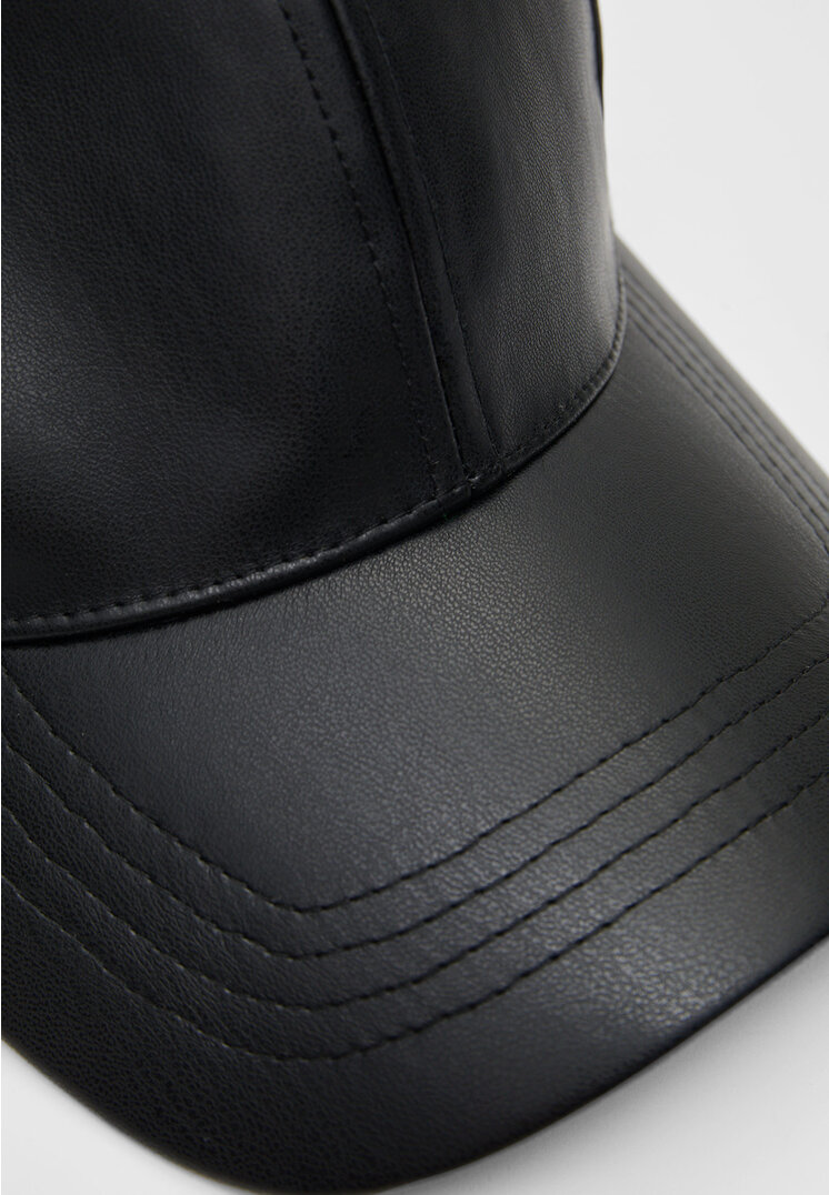 Faux leather cap