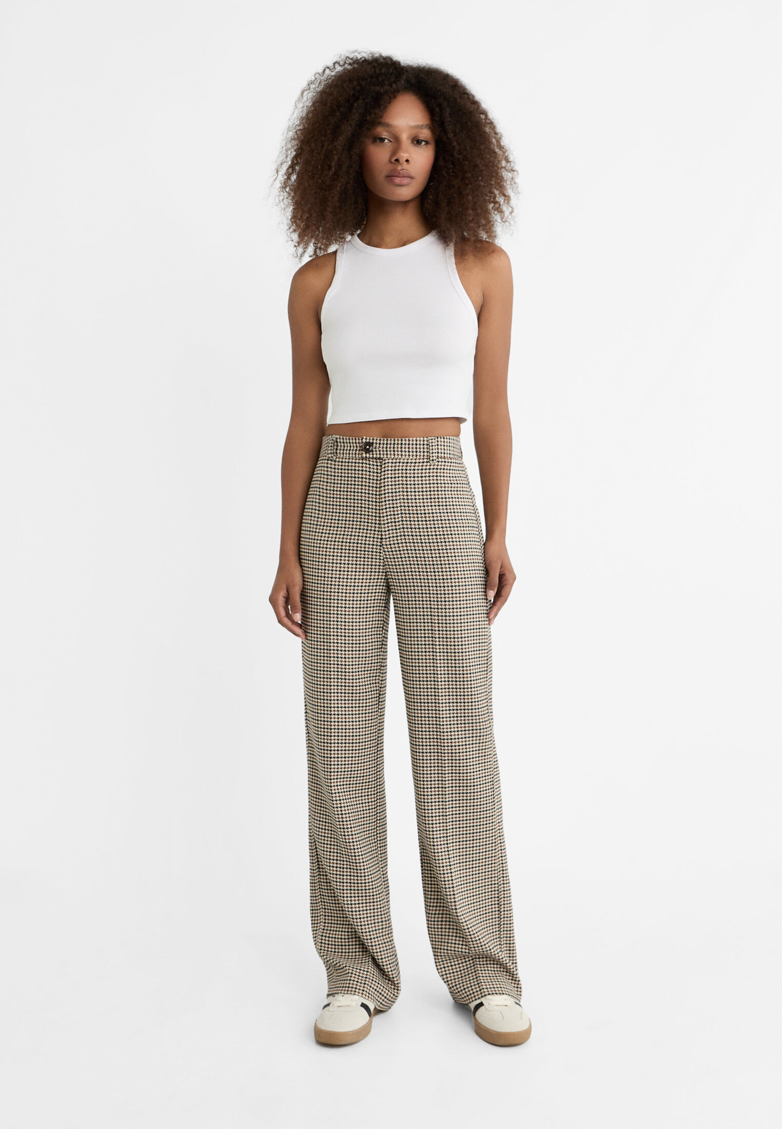 H&m checked clearance trousers women's