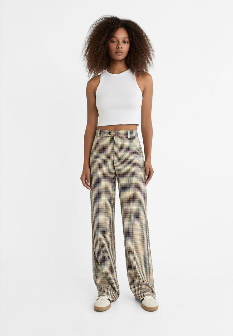 

Stradivarius Stoffhose mit Strukturmuster Steingrau 40