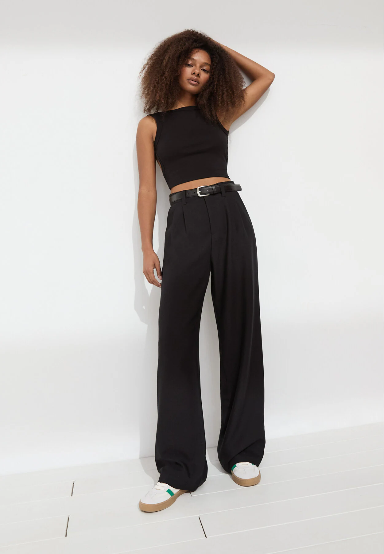 Cheap Autumn and winter high-waisted thin knitted casual pants