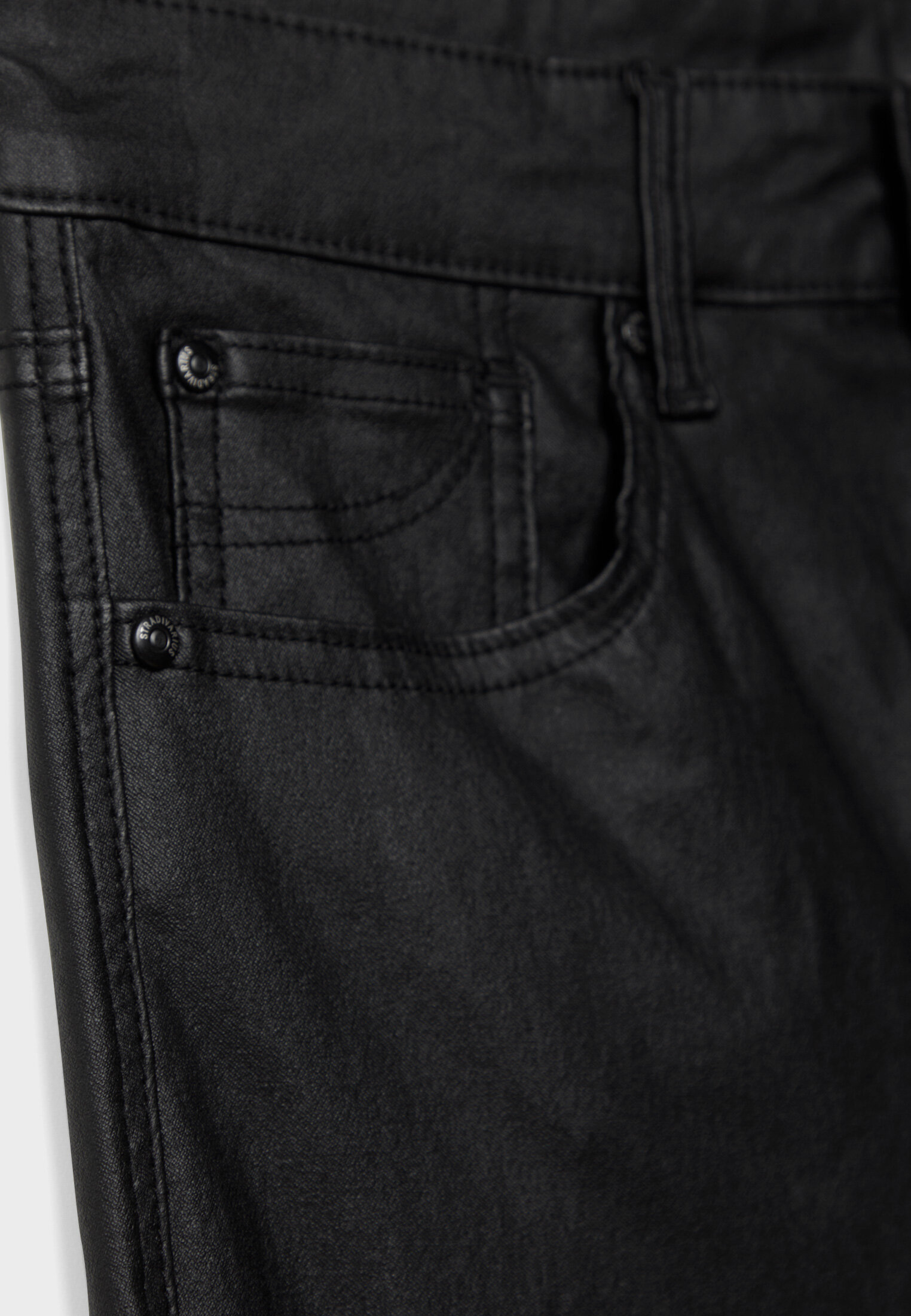 H&m black shop coated jeans