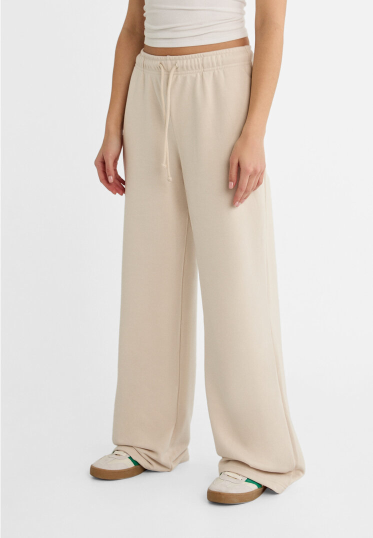 Stradivarius Wide-leg jogger trousers  Stone M