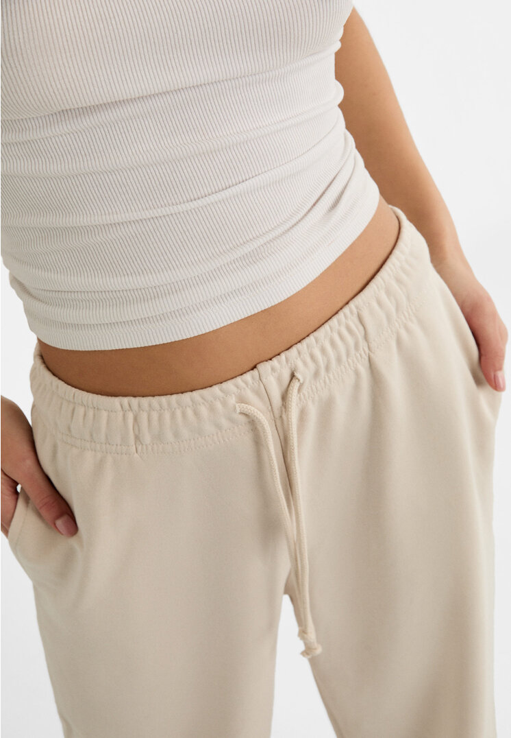 Stradivarius Wide-leg jogger trousers  Stone M