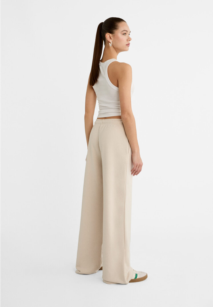 Stradivarius Wide-leg jogger trousers  Stone M