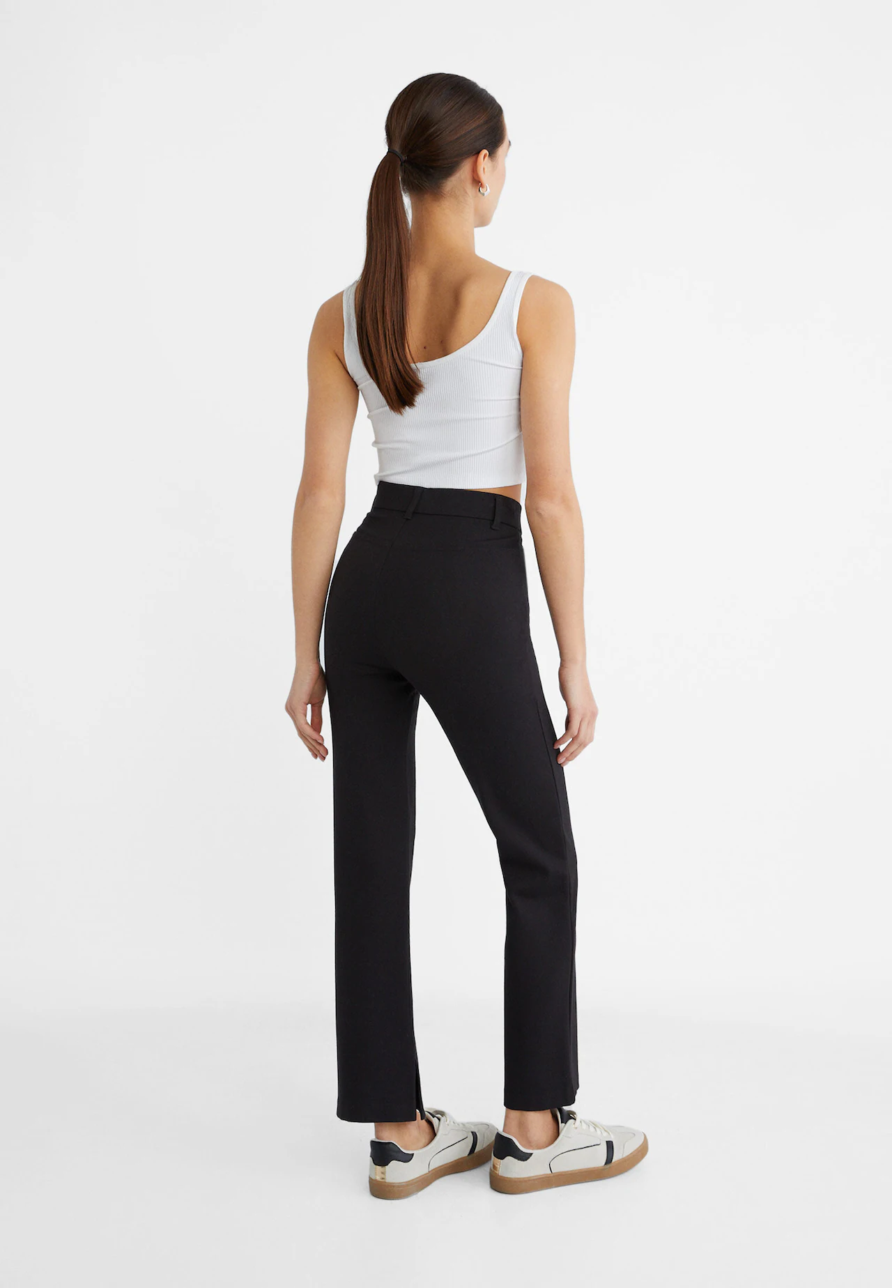 MINI FLARE TROUSERS - Oyster White
