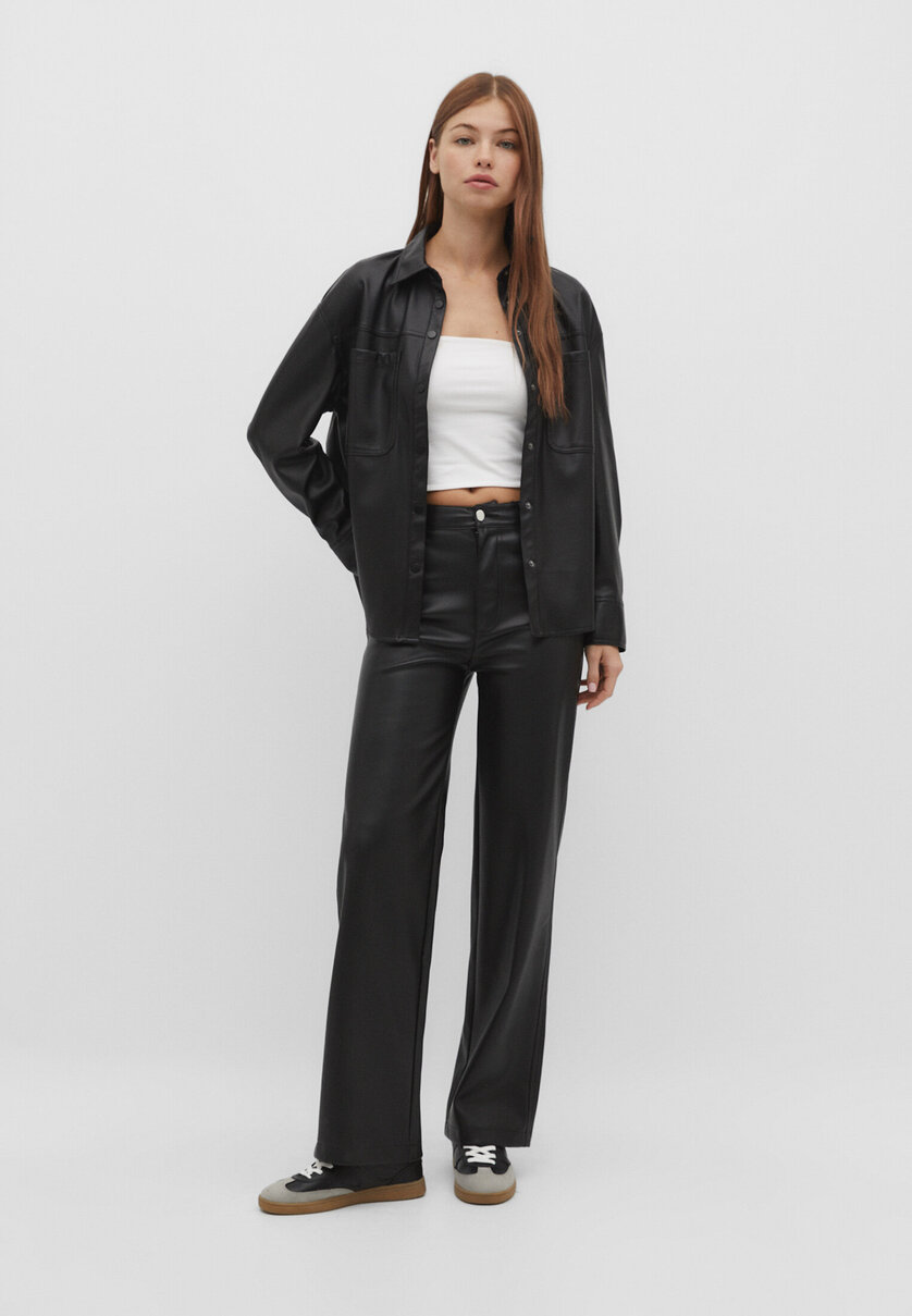 Stradivarius leather sale pants