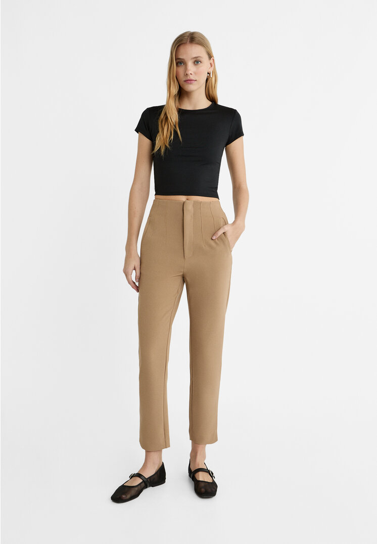 

Stradivarius Stoff-Bundfaltenhose Beige 32
