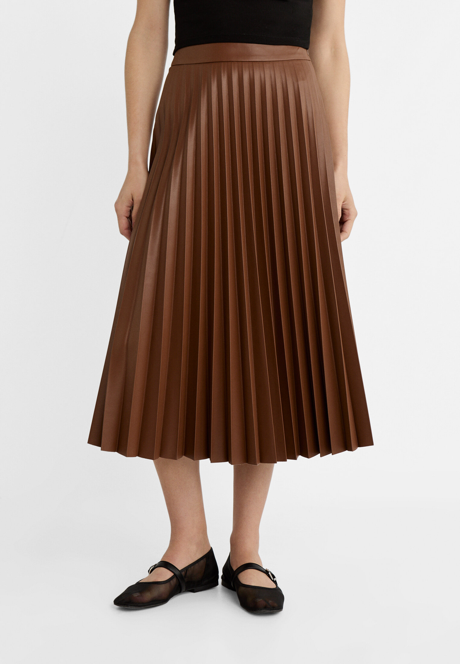 Leather midi skirt stradivarius hotsell