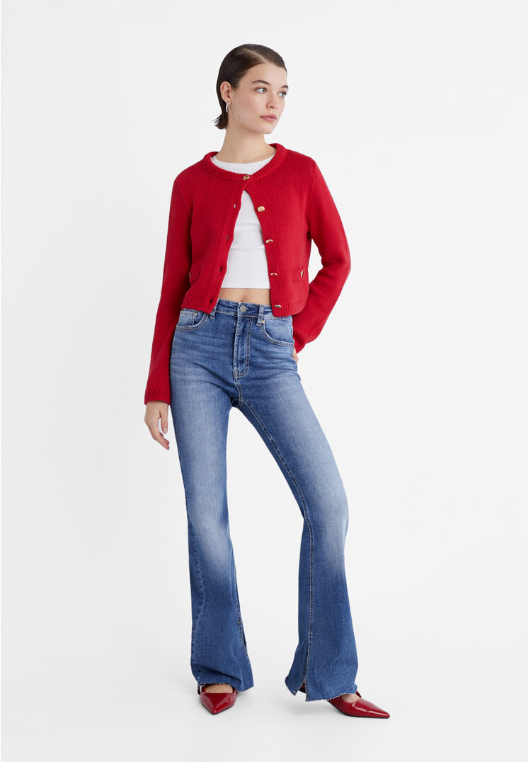 

Stradivarius Jeans-Schlaghose im Slim-Fit Jeansblau 38