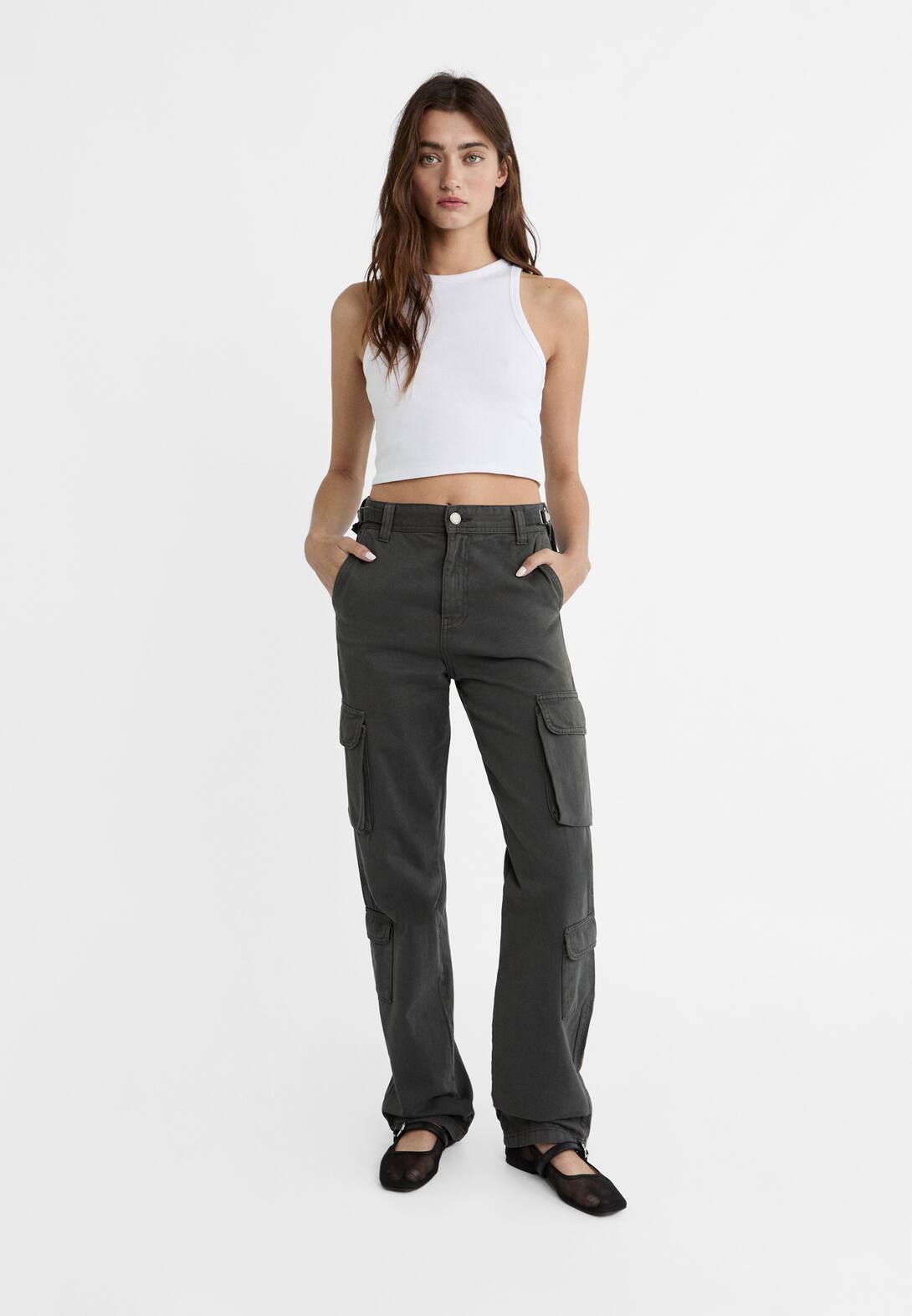 Pantalon cargo taille ajustable