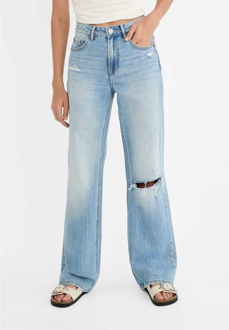 Stradivarius D92 Straight wide  Medium dark blue Denim 12