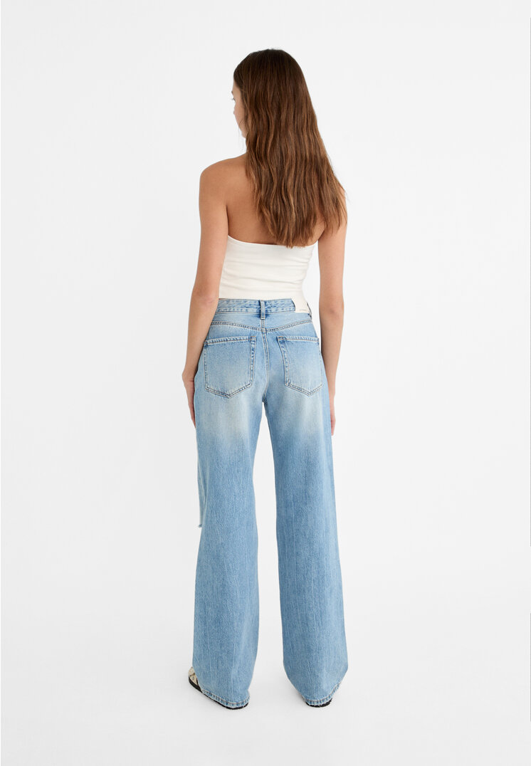Stradivarius D92 Straight wide  Medium dark blue Denim 12