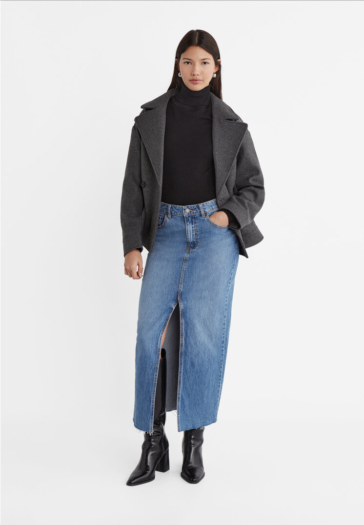Stradivarius High neck knit jumper  Black M