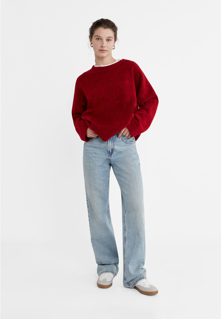 

Stradivarius Strickpullover mit Streifen Rot L