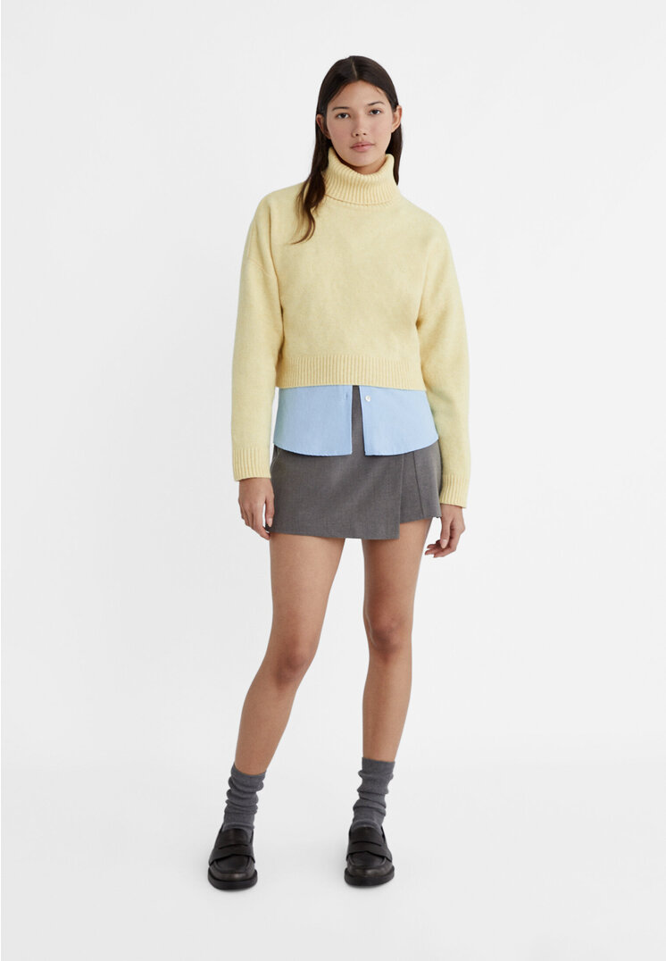 Stradivarius Pullover tessuto morbido di maglia  Giallo pastello XS