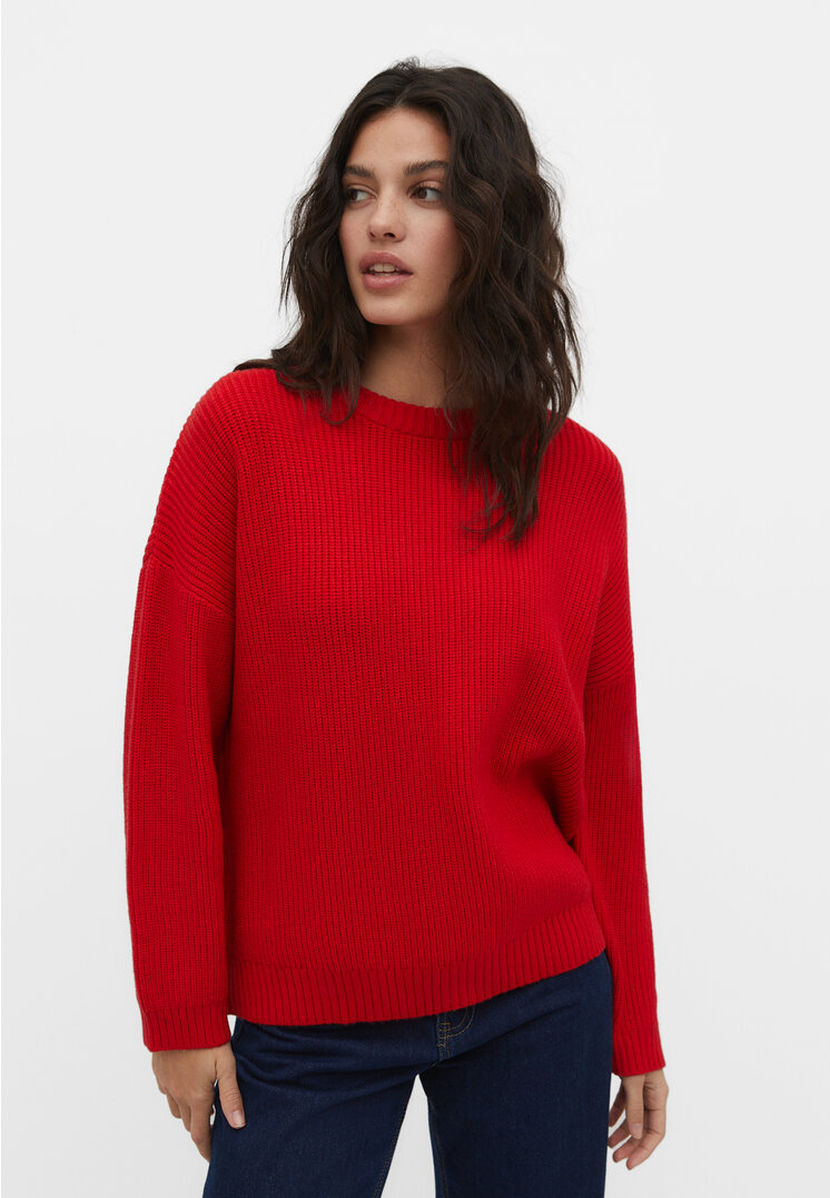 

Stradivarius Strickpullover Rot XS