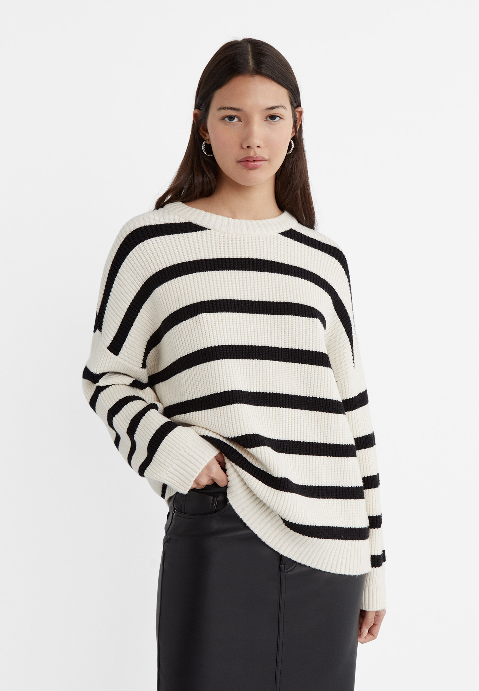 Pull en maille rayures Mode femme Stradivarius France