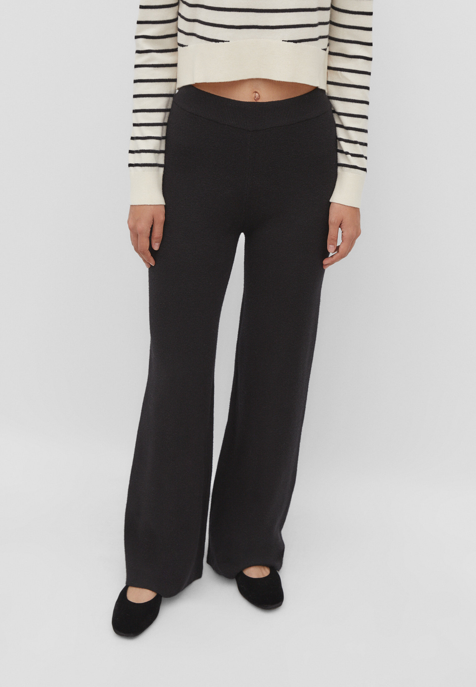 Black discount knit trousers