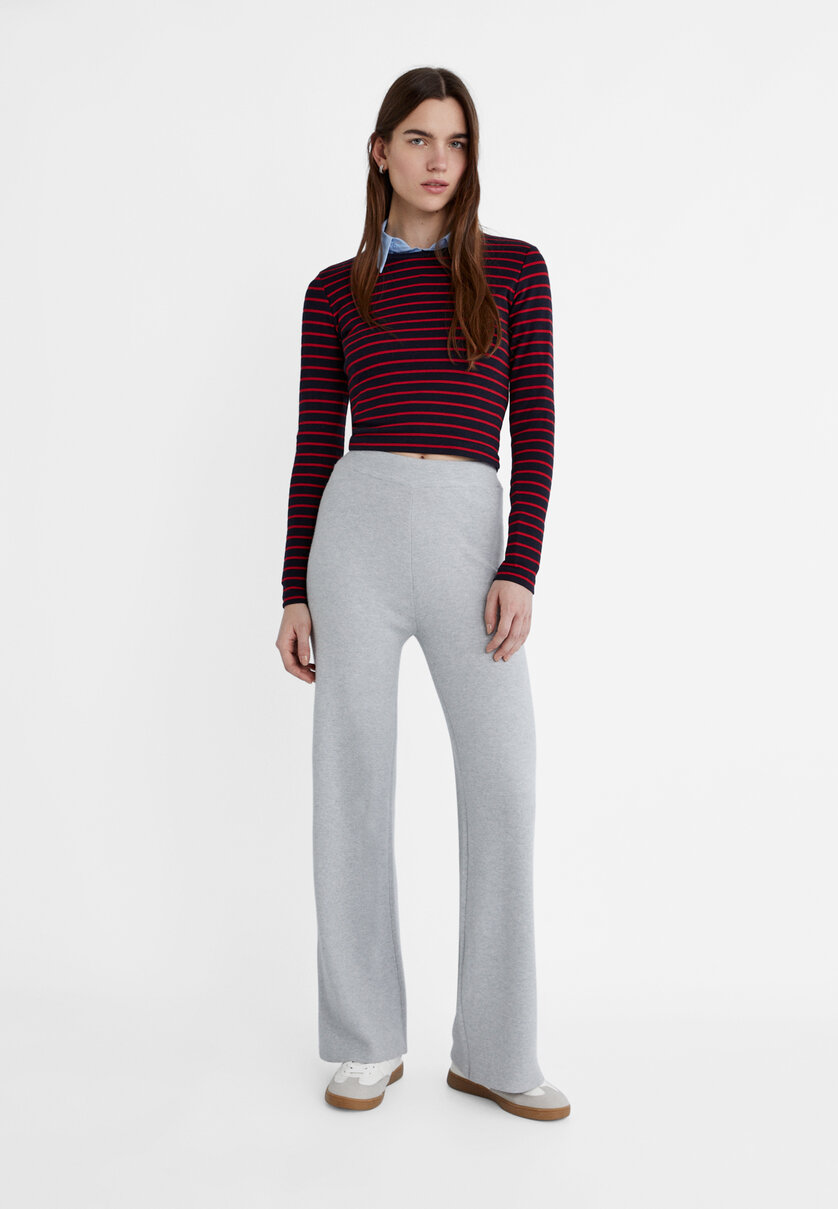 Long knit trousers