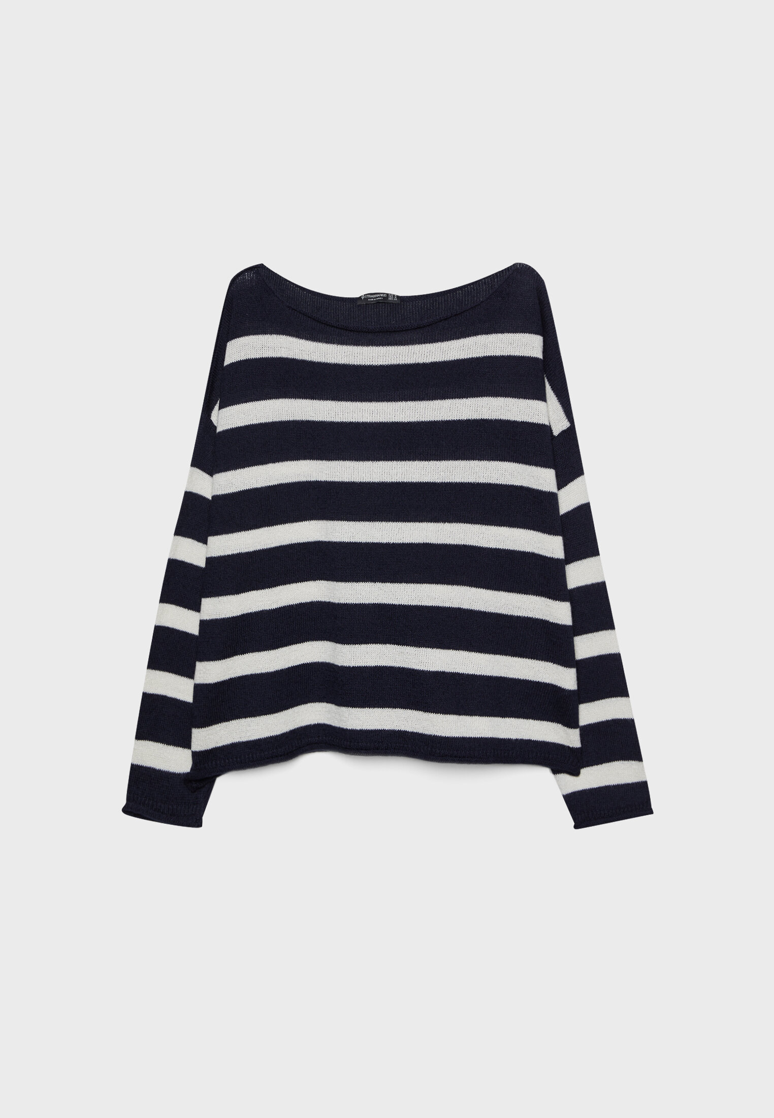 Striped boat neck knit sweater - Women's fashion | Stradivarius 