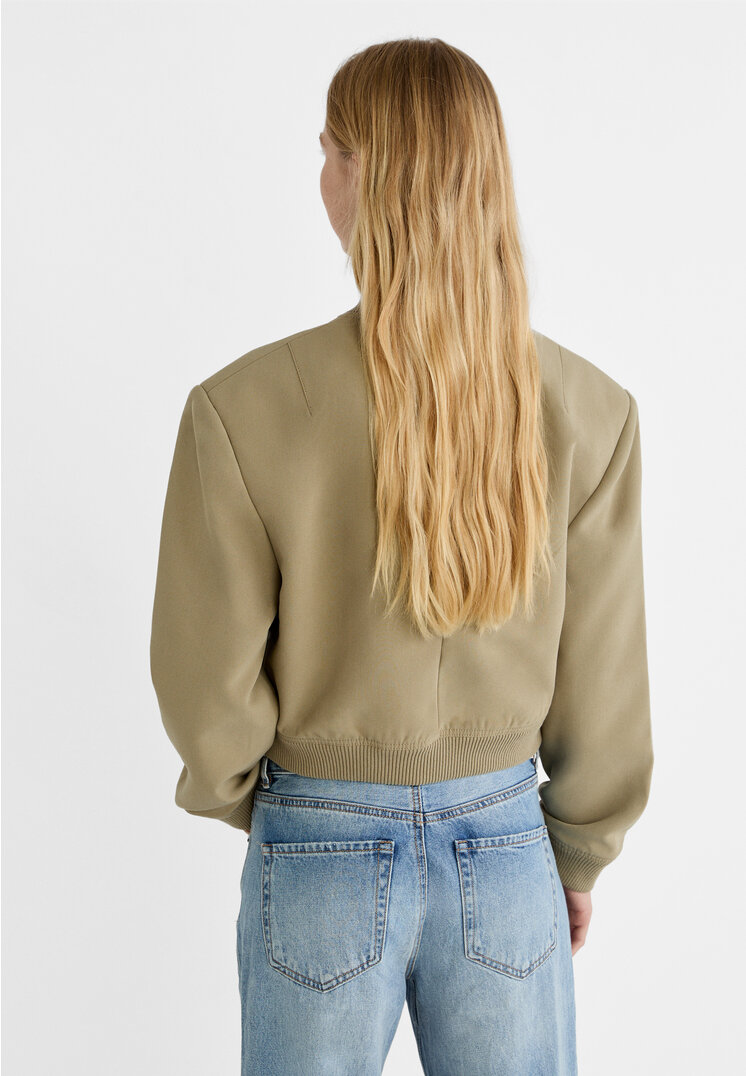 Stradivarius Bomber jacket with maxi pockets  Khaki L