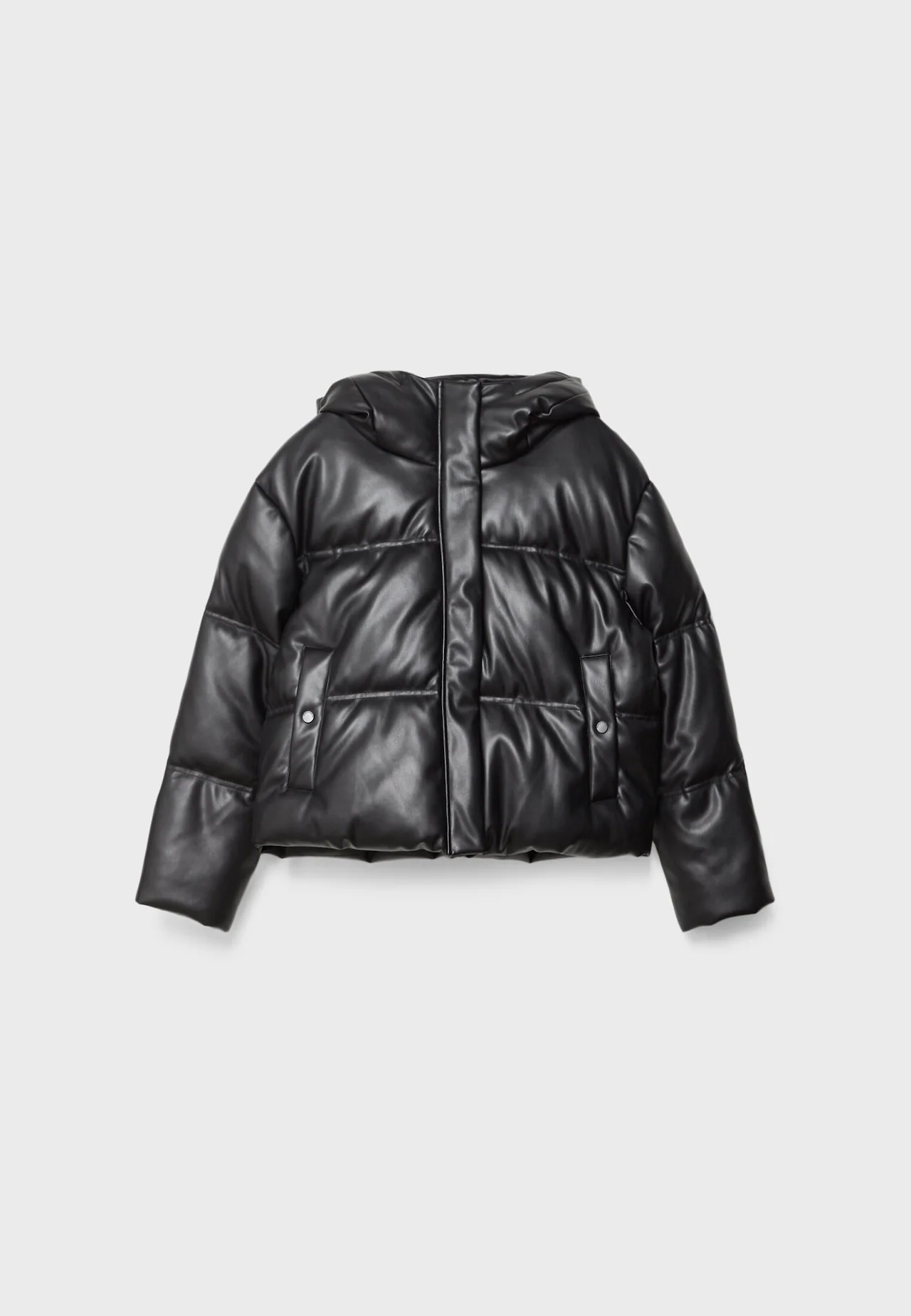 Faux Leather Puffer Jacket - Fashion Jackson
