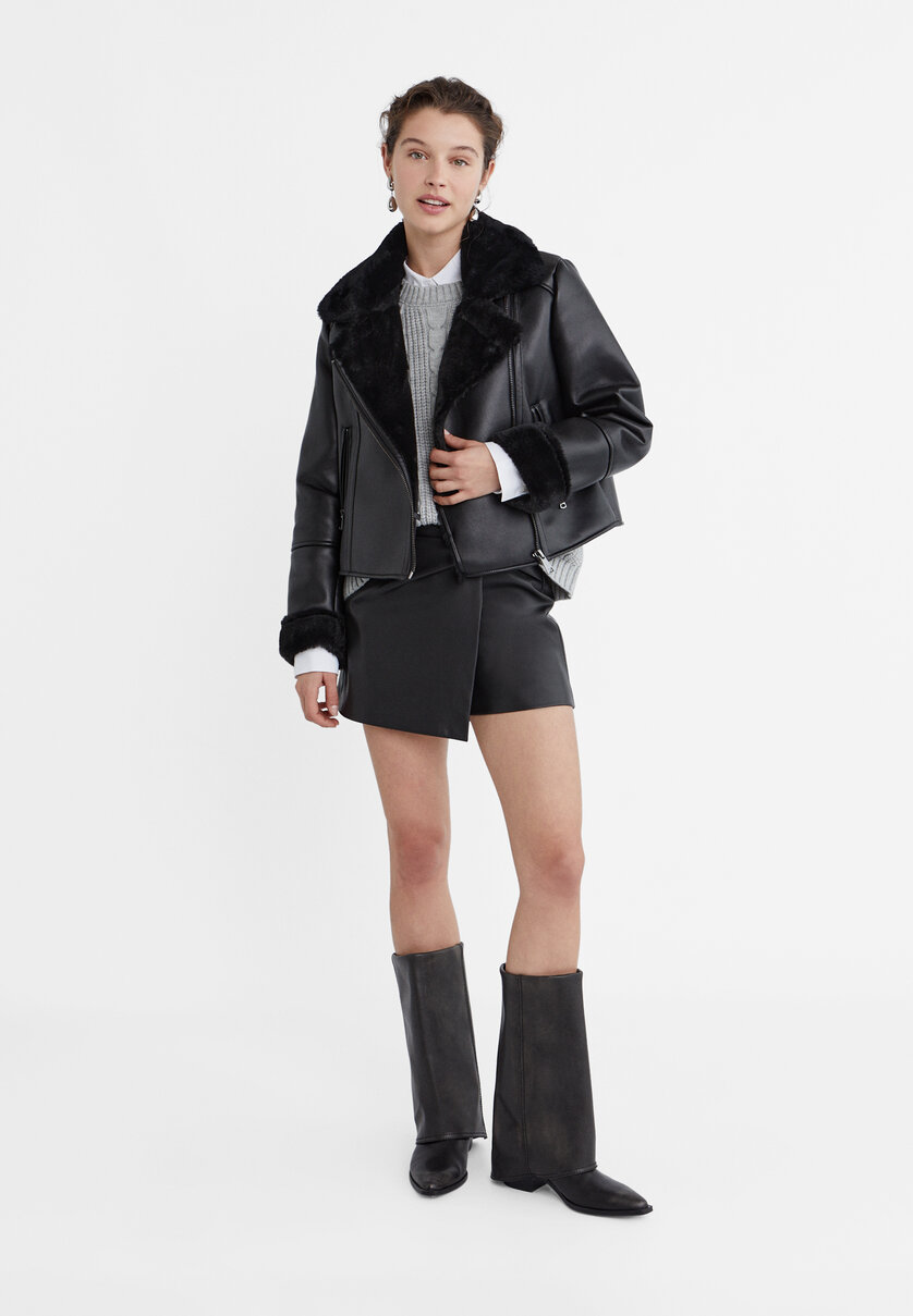 Zara veste motard online double face