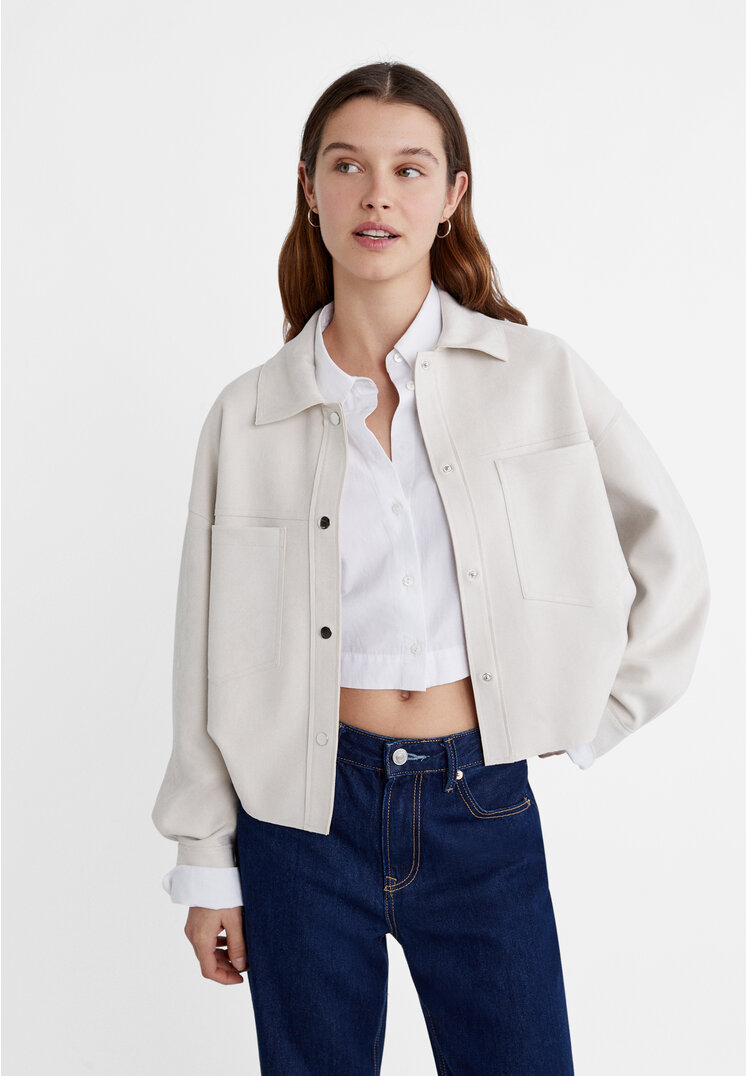 Faux on sale suede overshirt