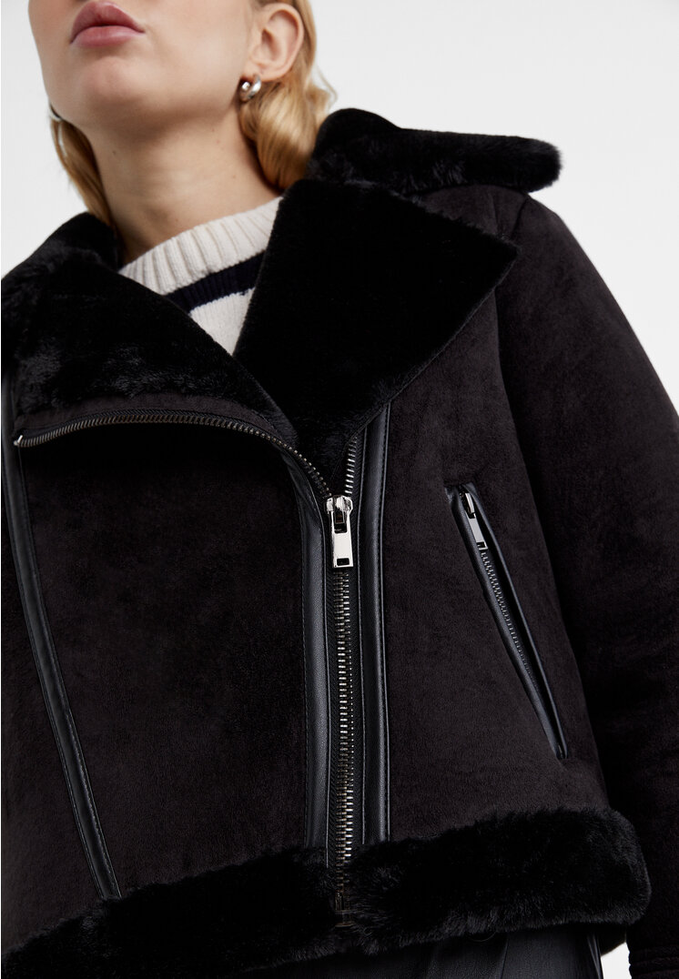 stradivarius double faced biker jacket