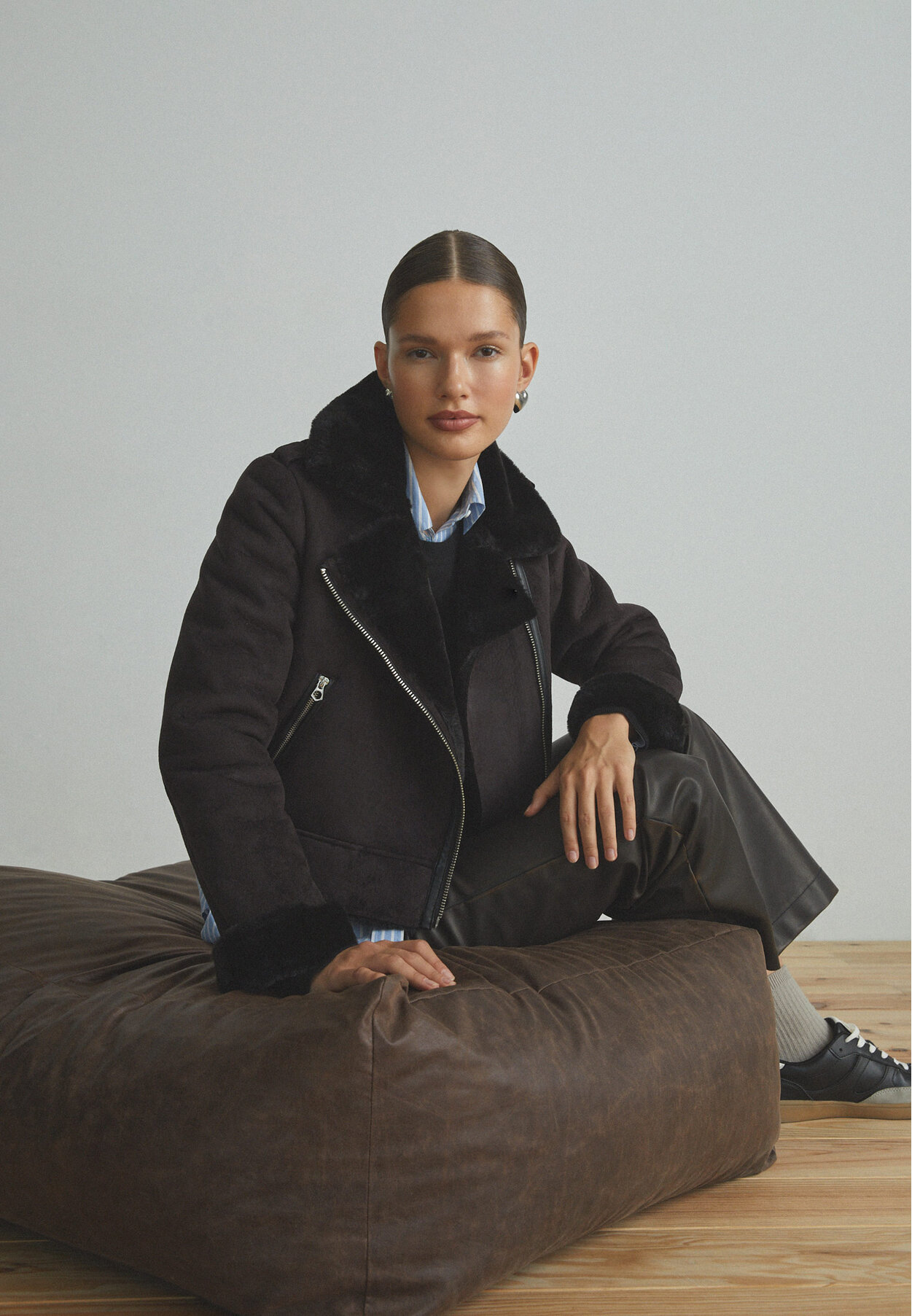 Stradivarius shearling jacket top