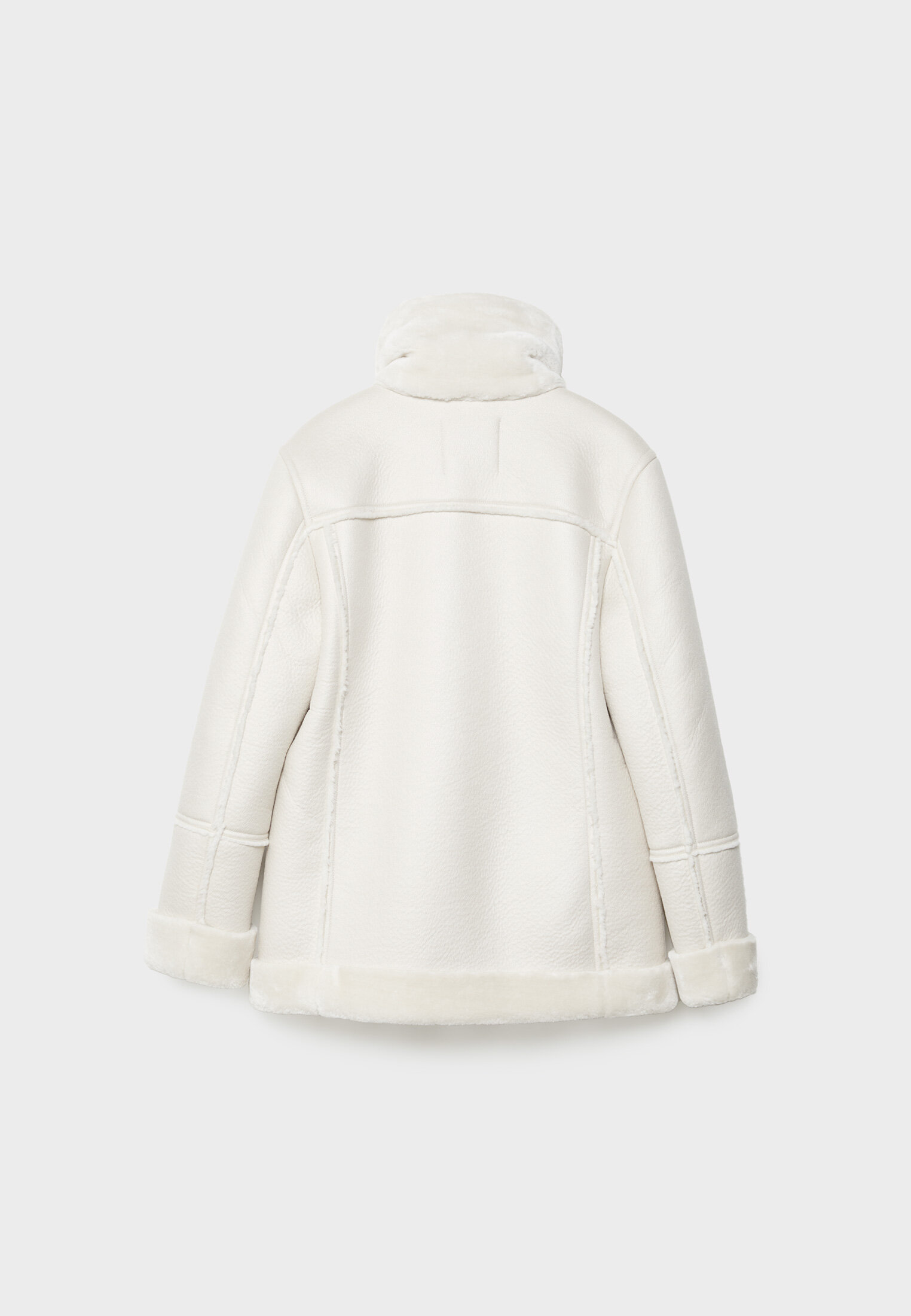 White shearling outlet jacket