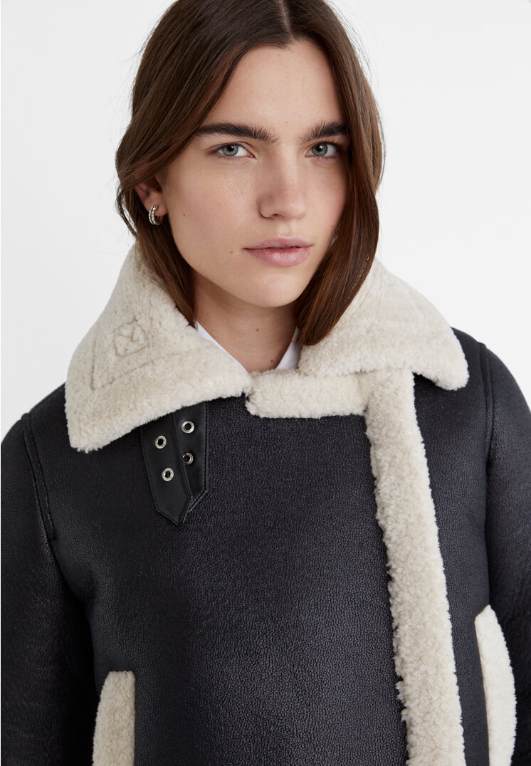 Stradivarius Giubbotto biker double face  Nero M