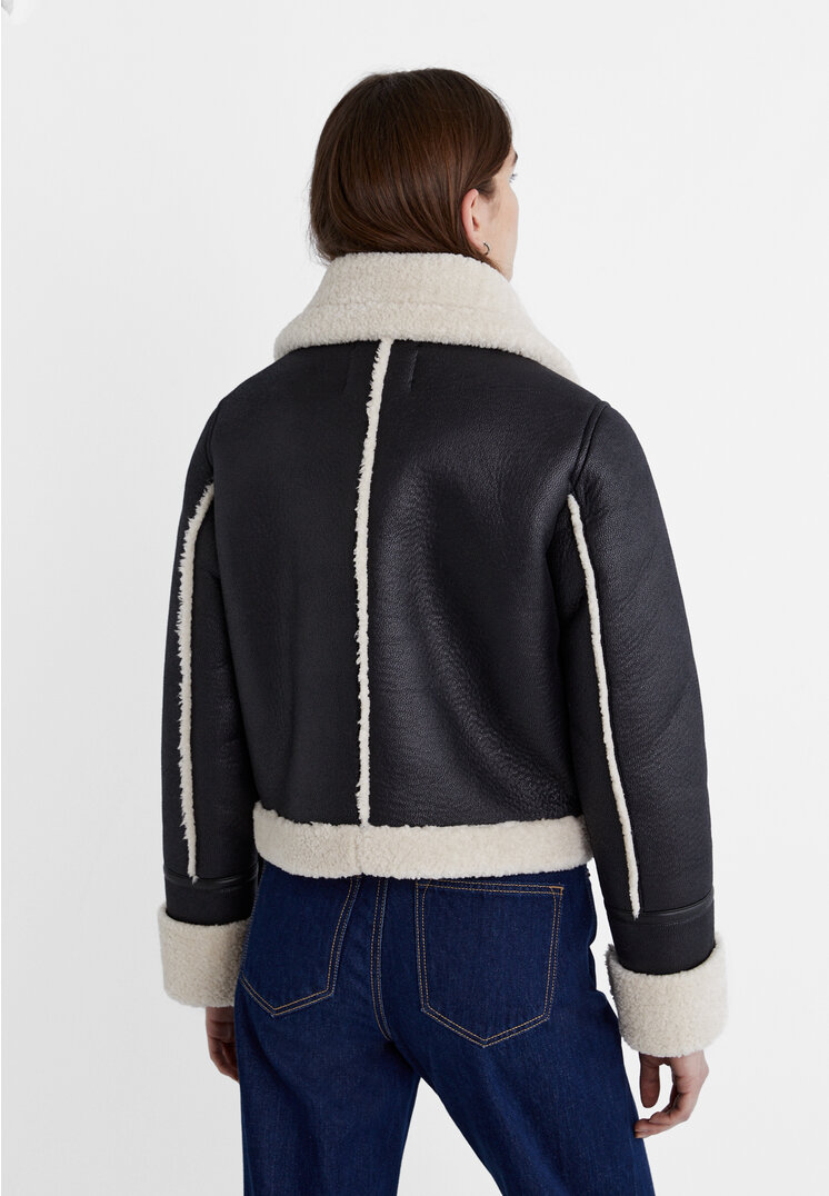 Stradivarius Giubbotto biker double face  Nero M