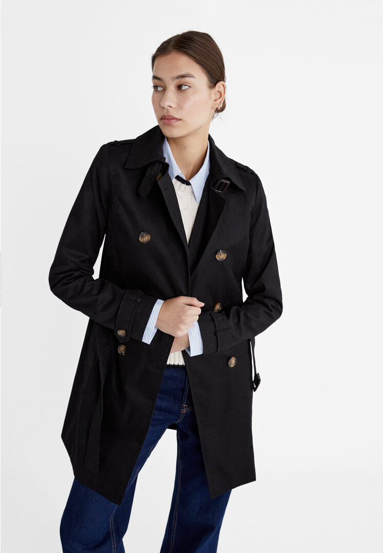 Stradivarius Short trench coat  Black M