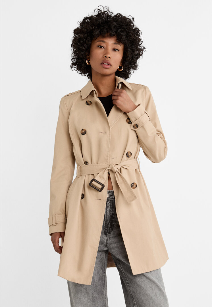 

Stradivarius Kurzer Trenchcoat Steingrau L
