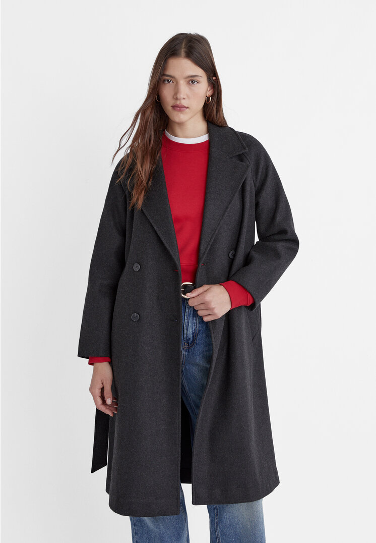 

Stradivarius Weicher Trenchcoat Graumeliert XL